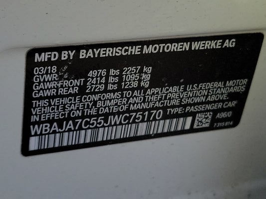 2018 BMW 5 Series 530i xDrive Sedan in Bridgewater, NJ - Open Road Automotive Group