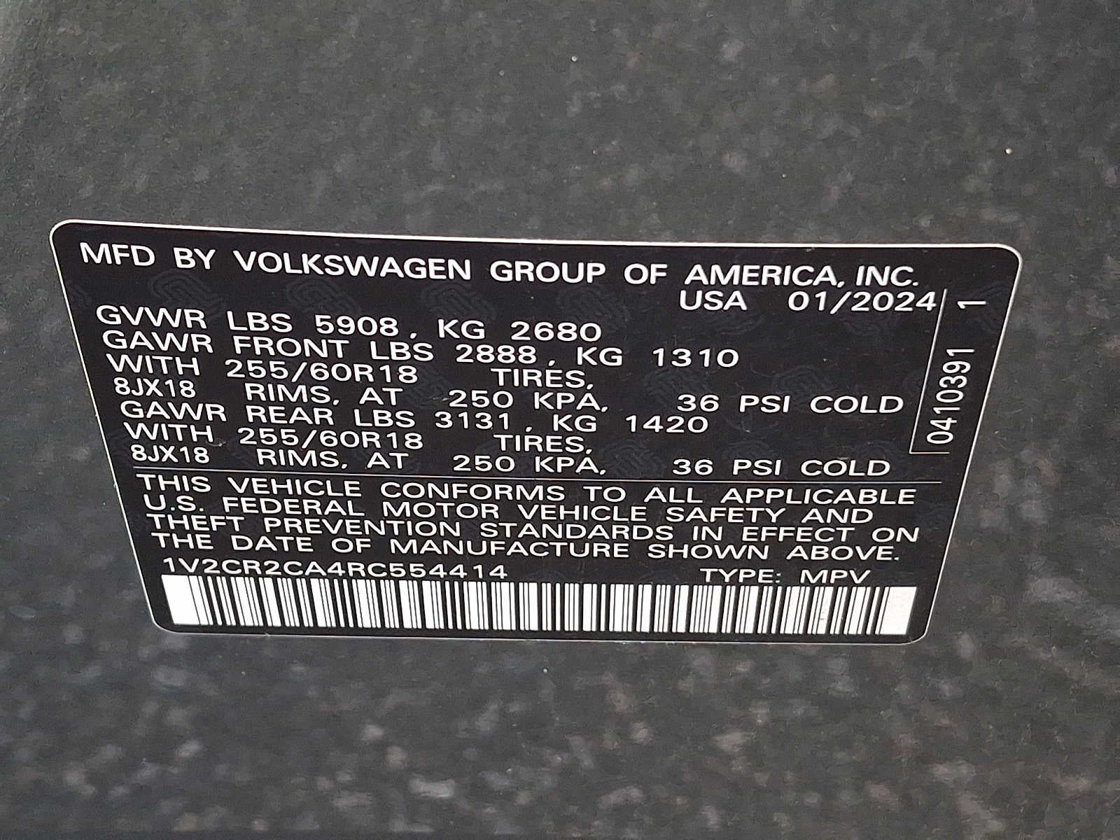 2024 Volkswagen Atlas 2.0T Peak Edition SE w/Technology 4MOTION