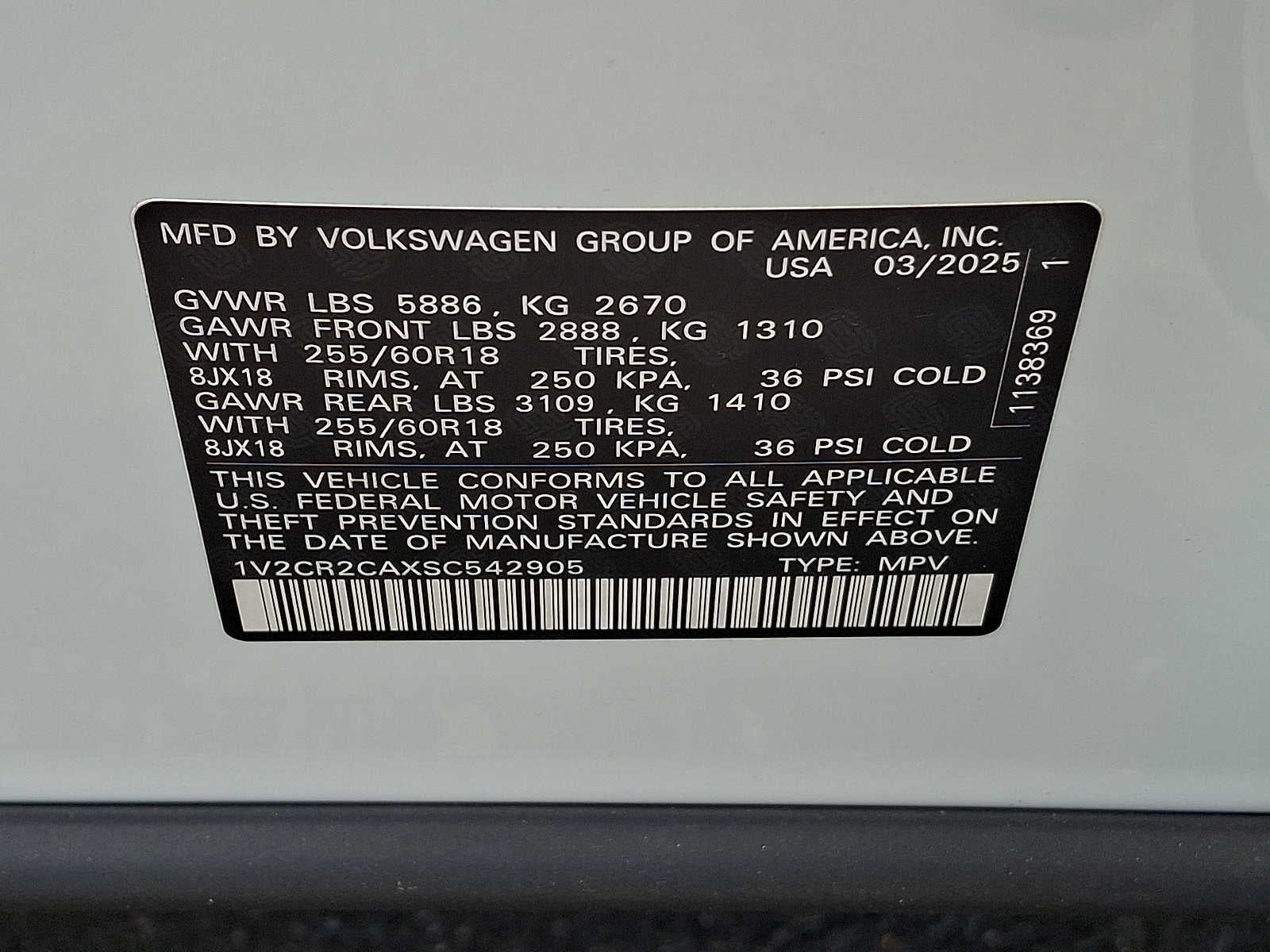 2025 Volkswagen Atlas 2.0T Peak Edition 4MOTION