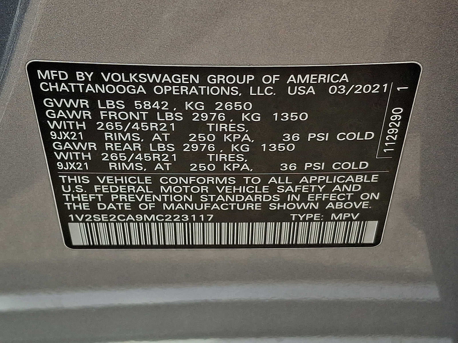2021 Volkswagen Atlas Cross Sport 3.6L V6 SEL R-Line 4MOTION