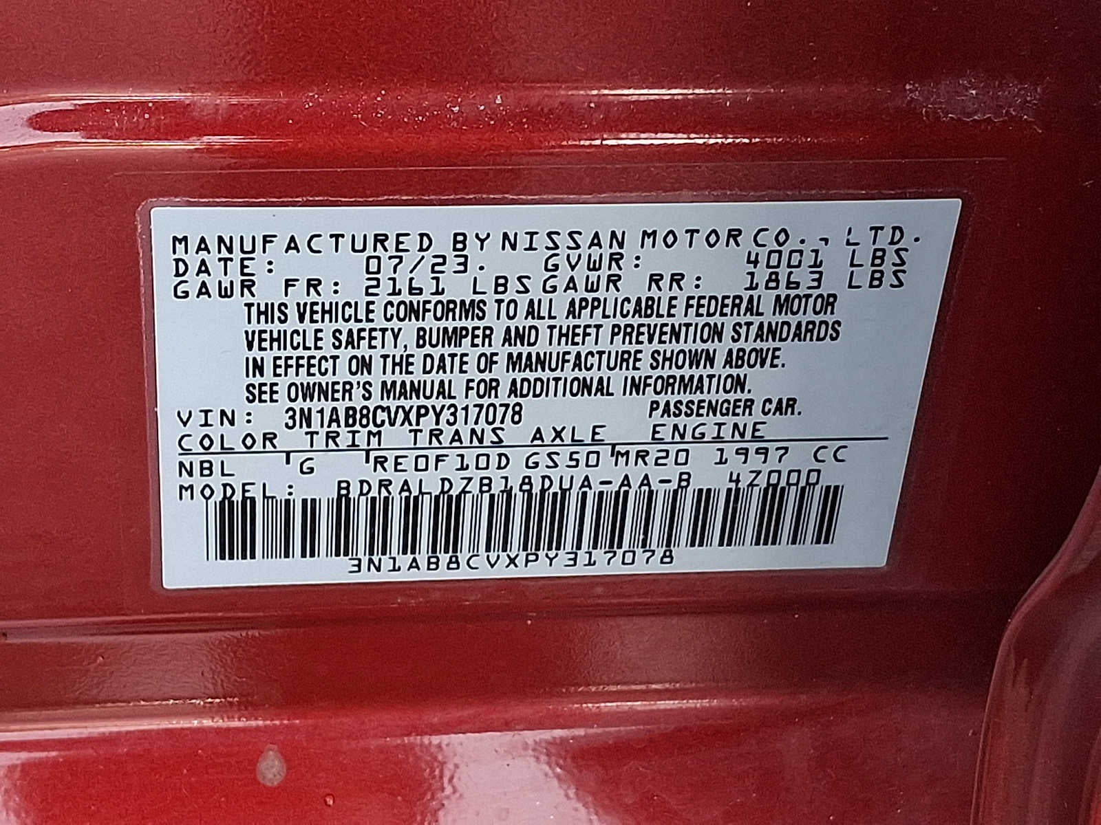 2023 Nissan Sentra SV CVT