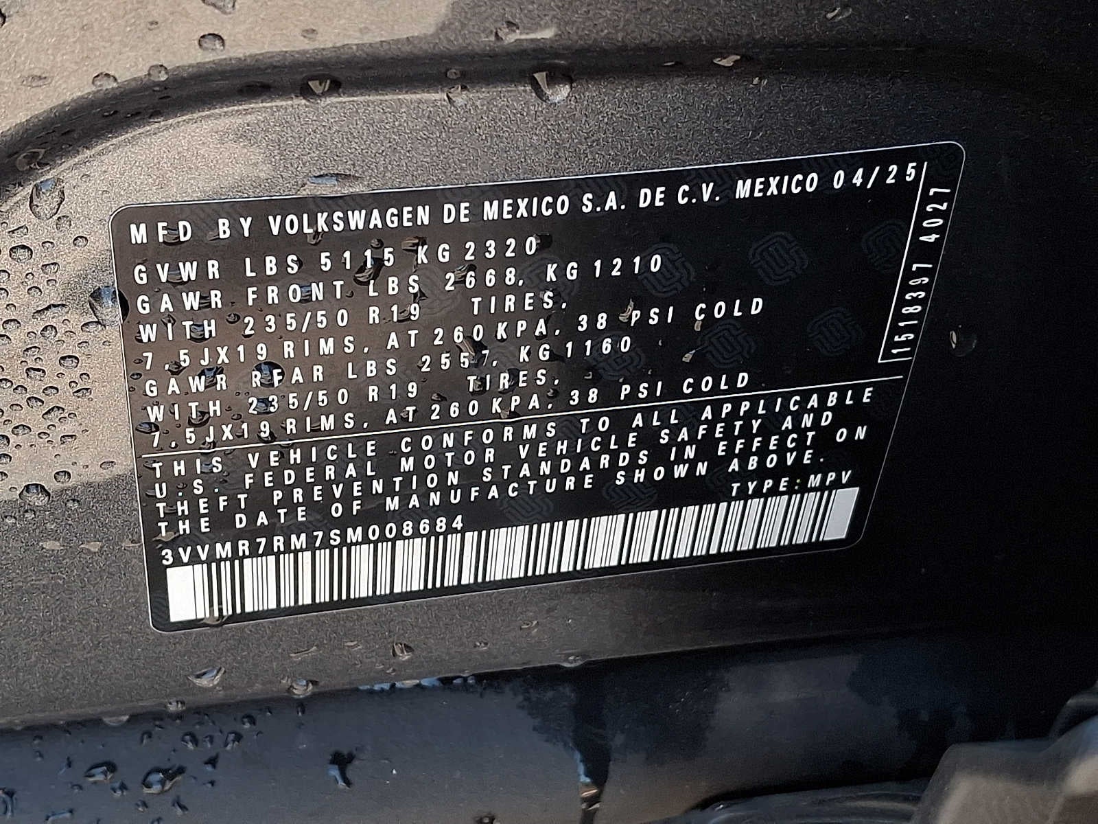 2025 Volkswagen Tiguan 2.0T SE 4MOTION