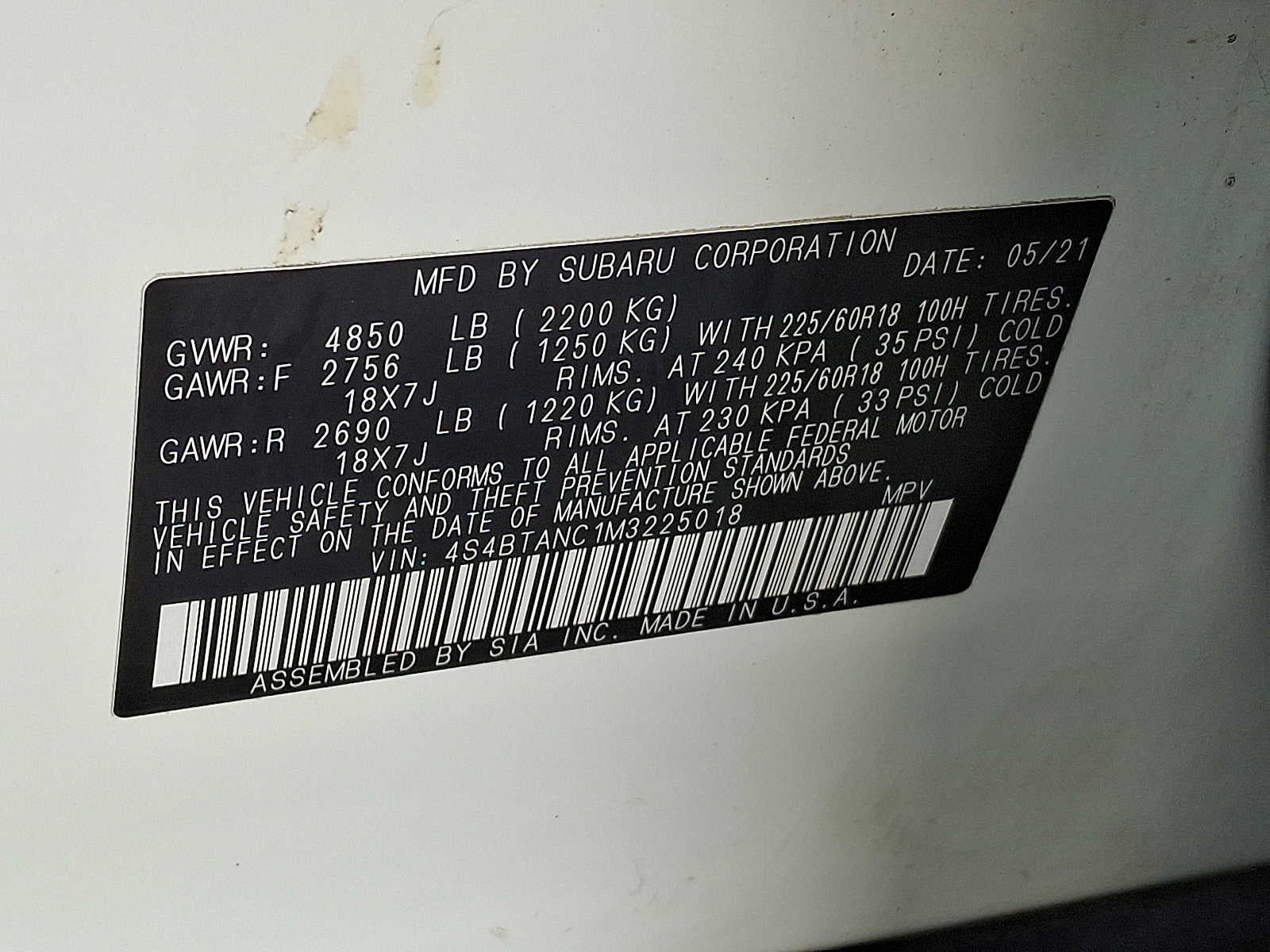 2021 Subaru Outback Limited CVT