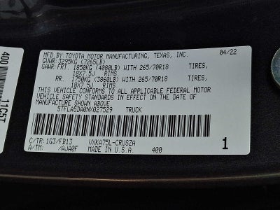 2022 Toyota Tundra SR5 Double Cab 6.5 Bed
