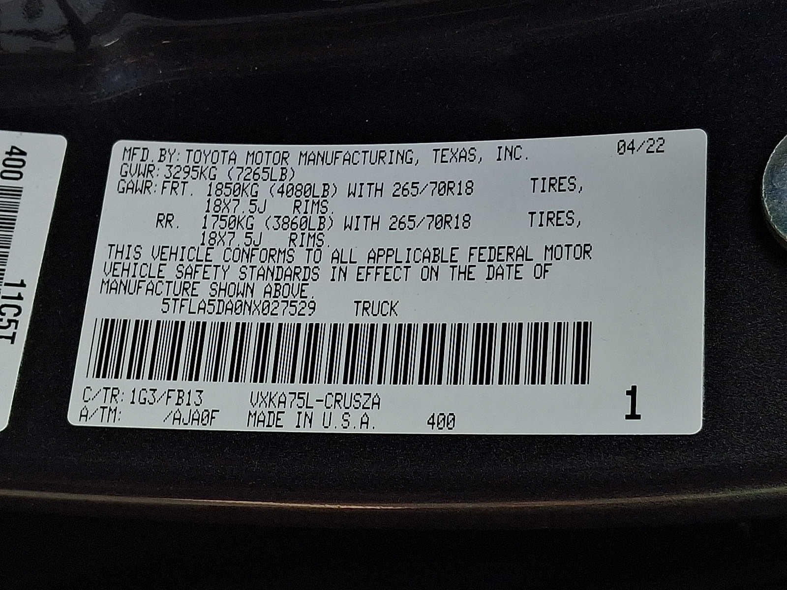 2022 Toyota Tundra SR5 Double Cab 6.5 Bed