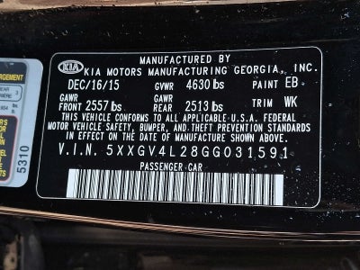2016 Kia Optima 4dr Sdn SXL Turbo