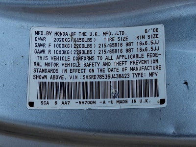 2006 Honda CR-V 4WD LX AT