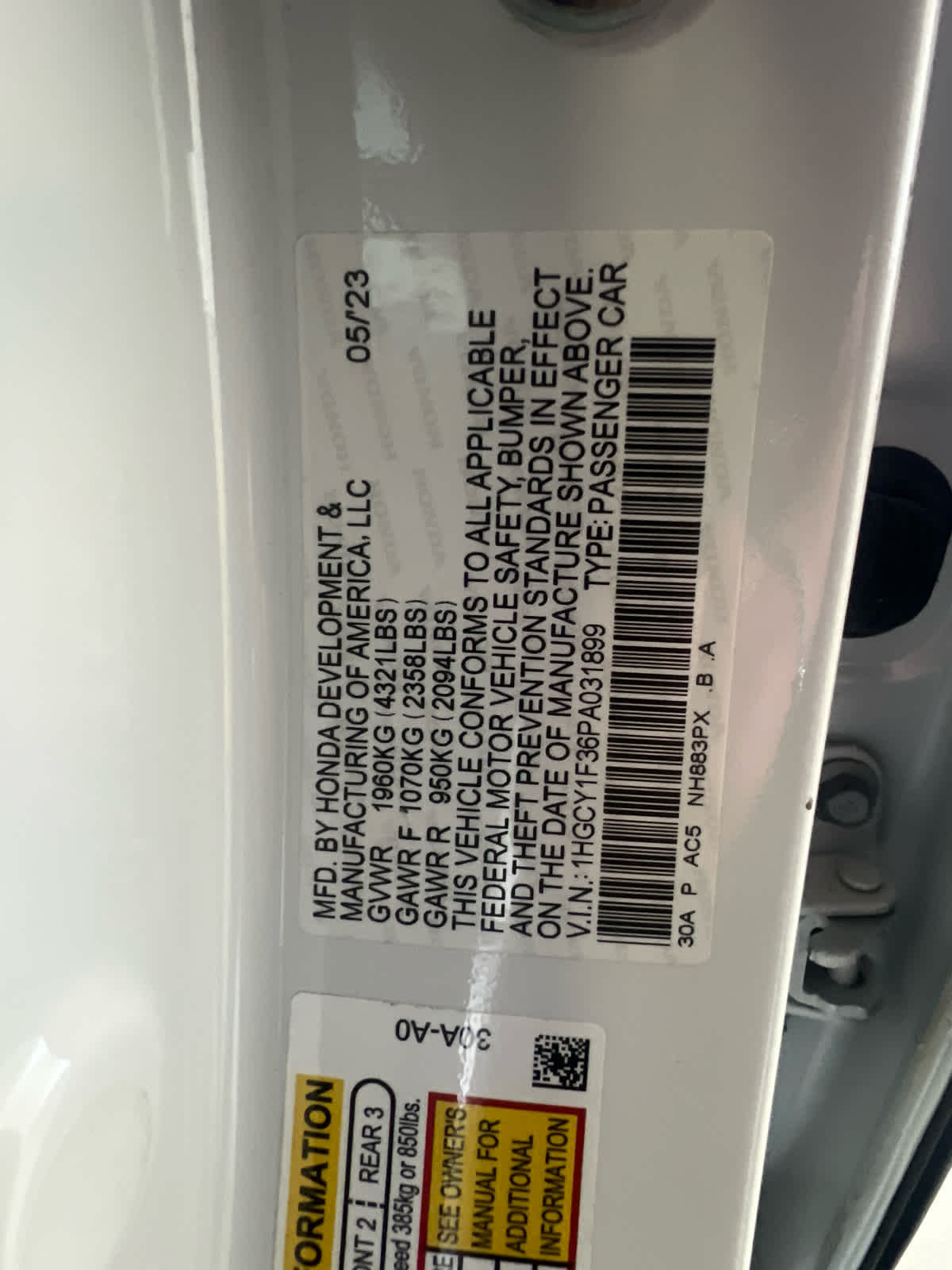 2023 Honda Accord EX CVT