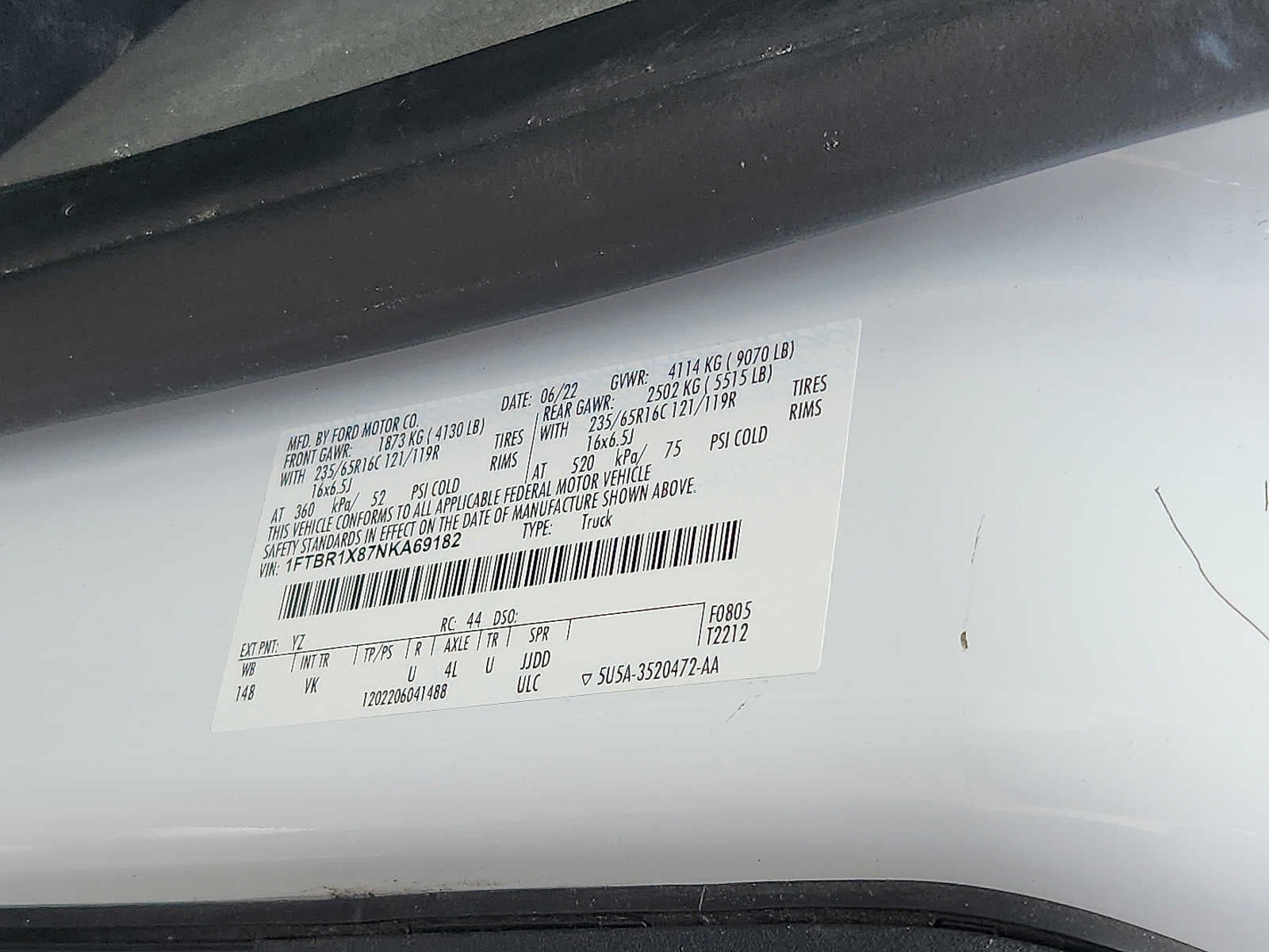 2022 Ford Transit Cargo Van Base