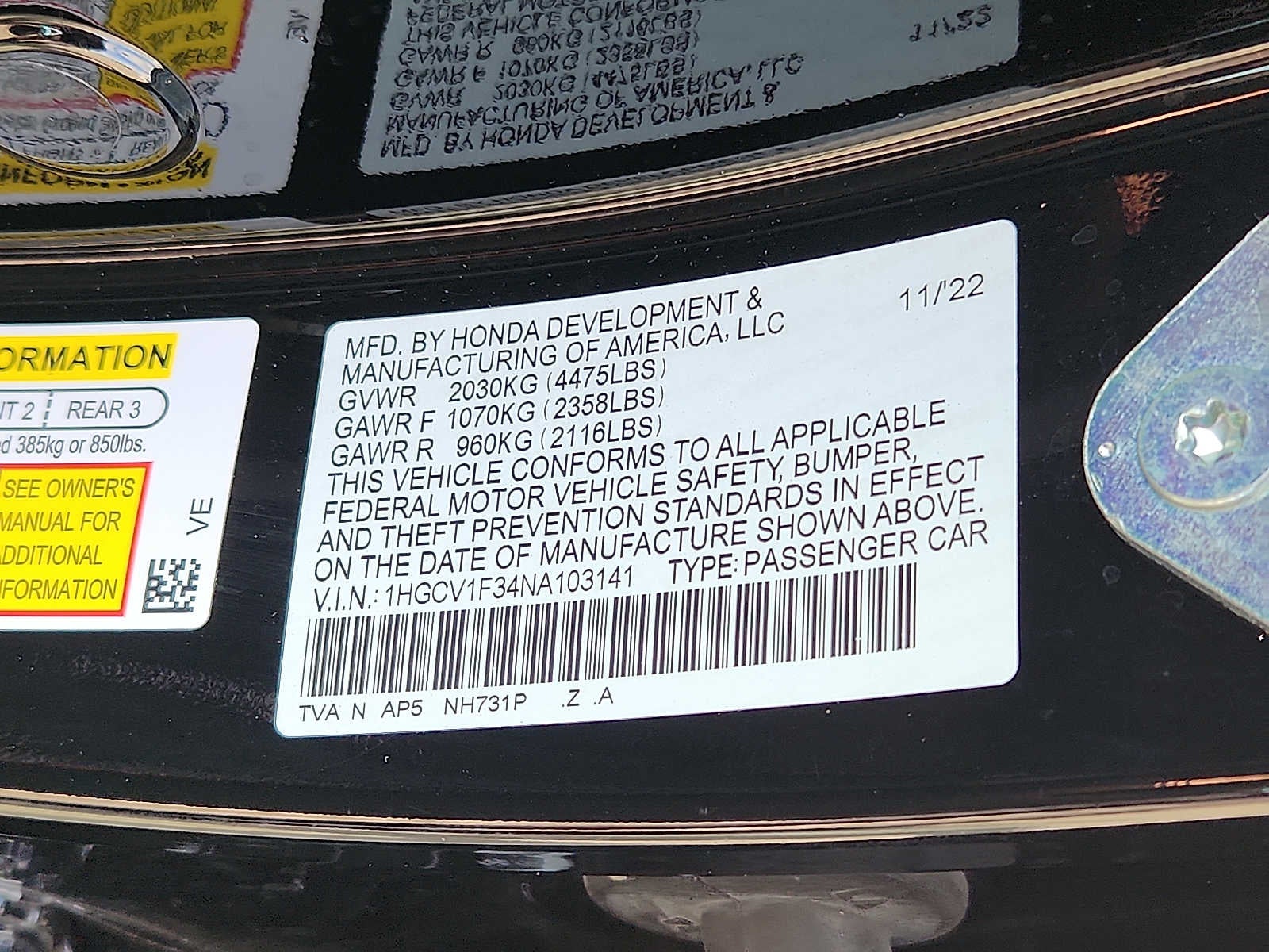 2022 Honda Accord Sport