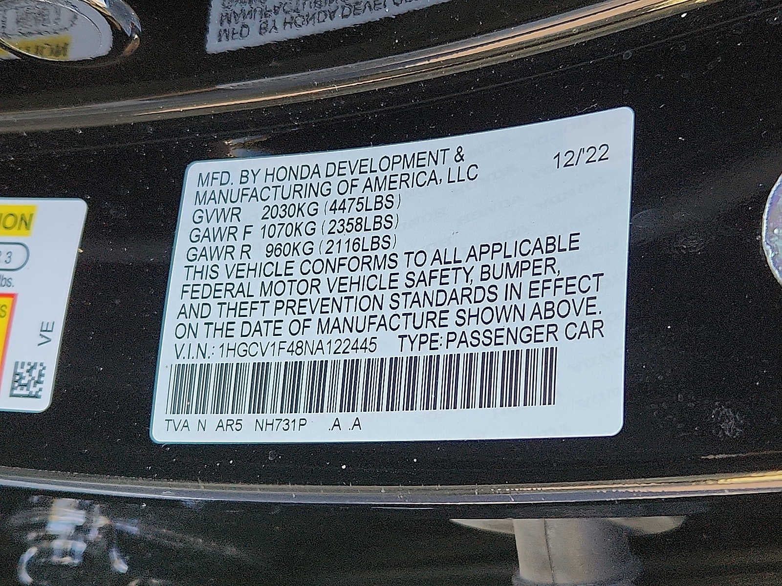 2022 Honda Accord Sport SE