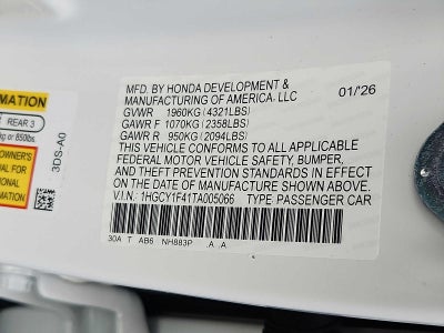 2026 Honda Accord SE