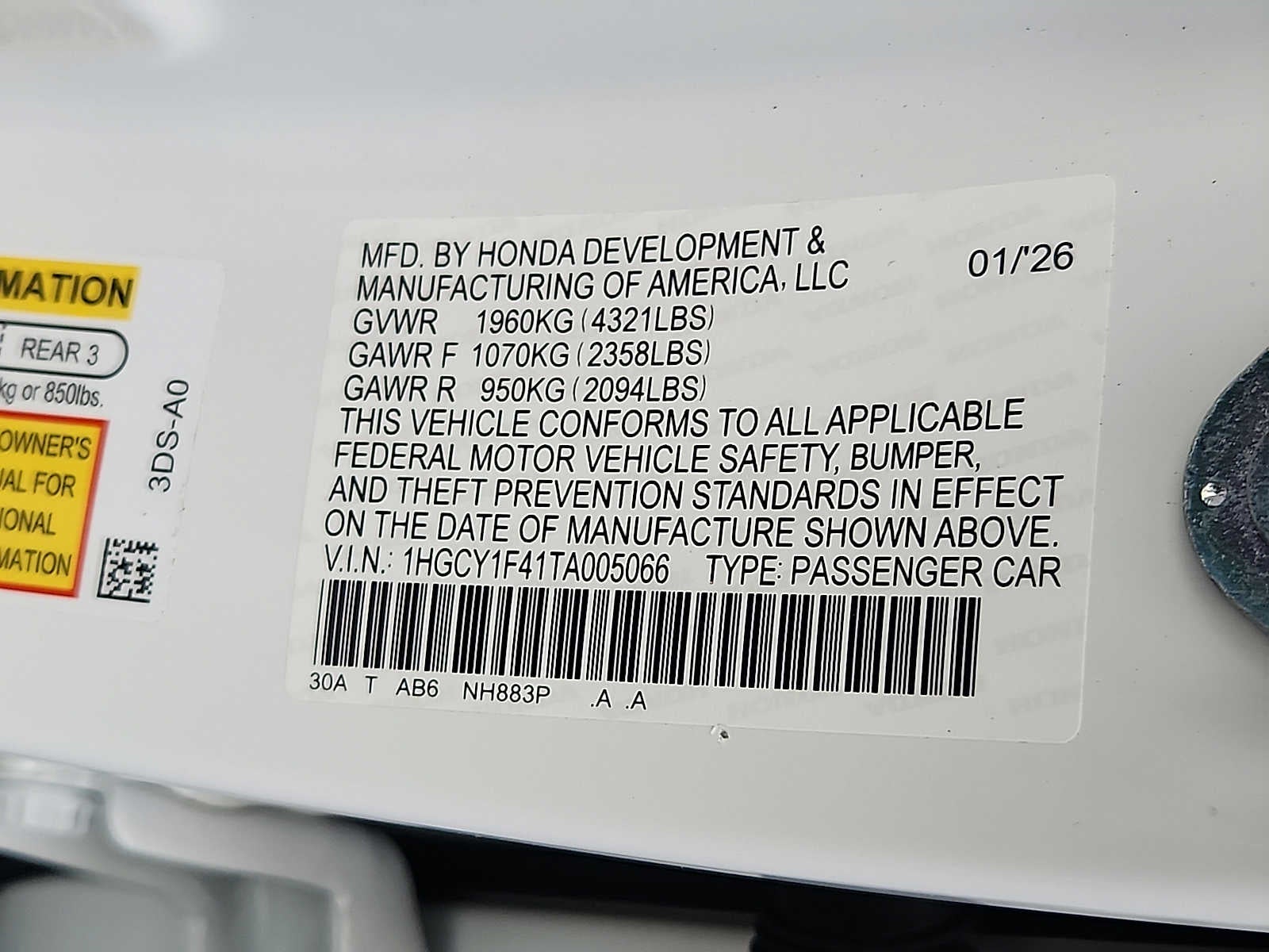 2026 Honda Accord SE