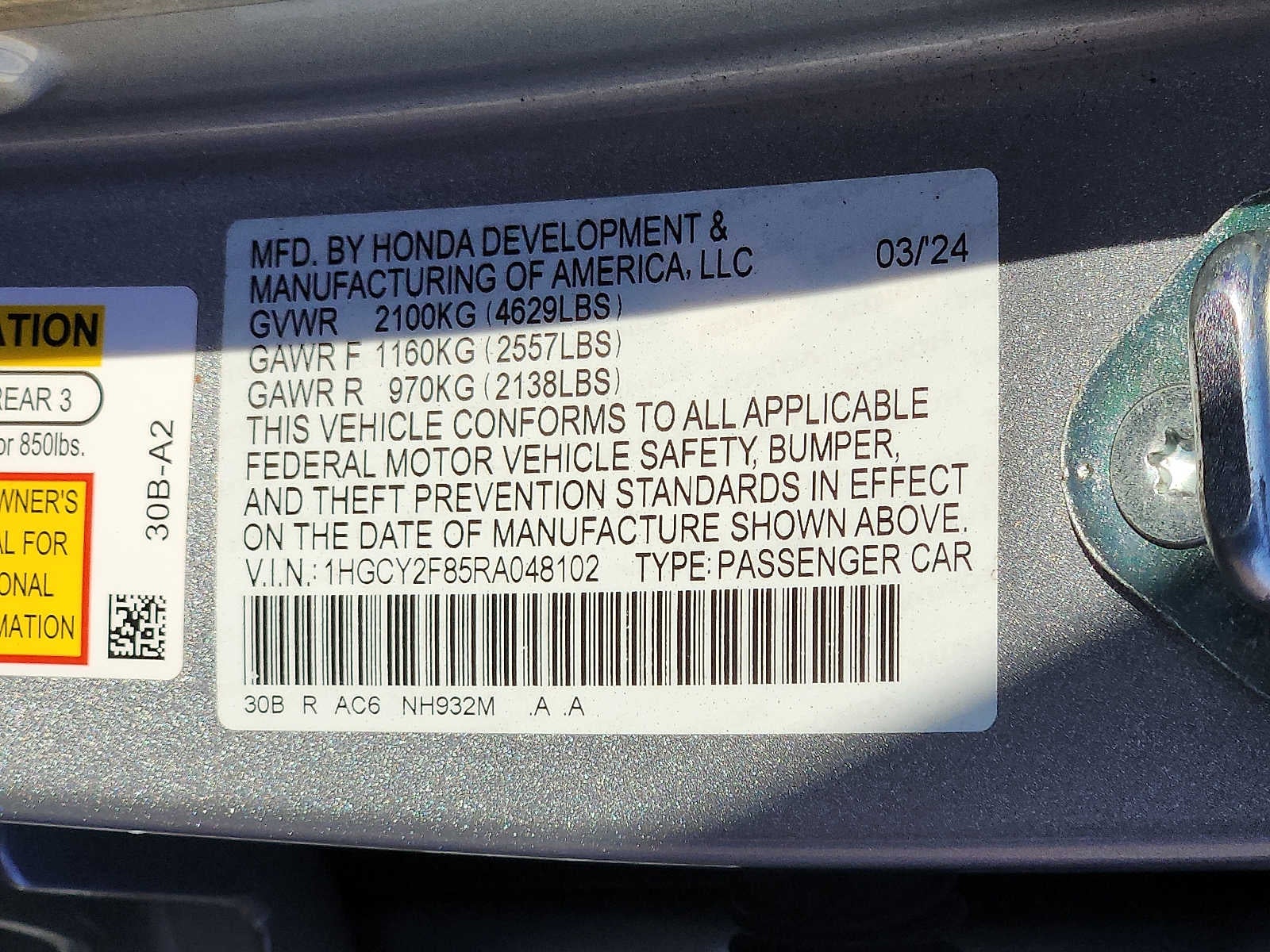 2024 Honda Accord Hybrid Touring