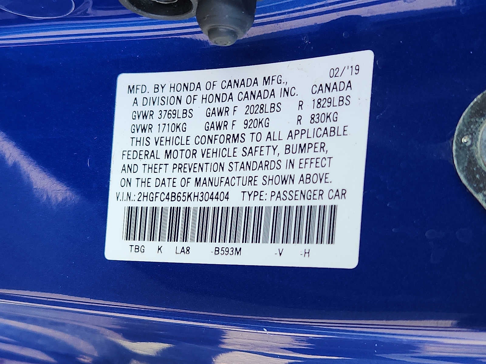 2019 Honda Civic Coupe LX