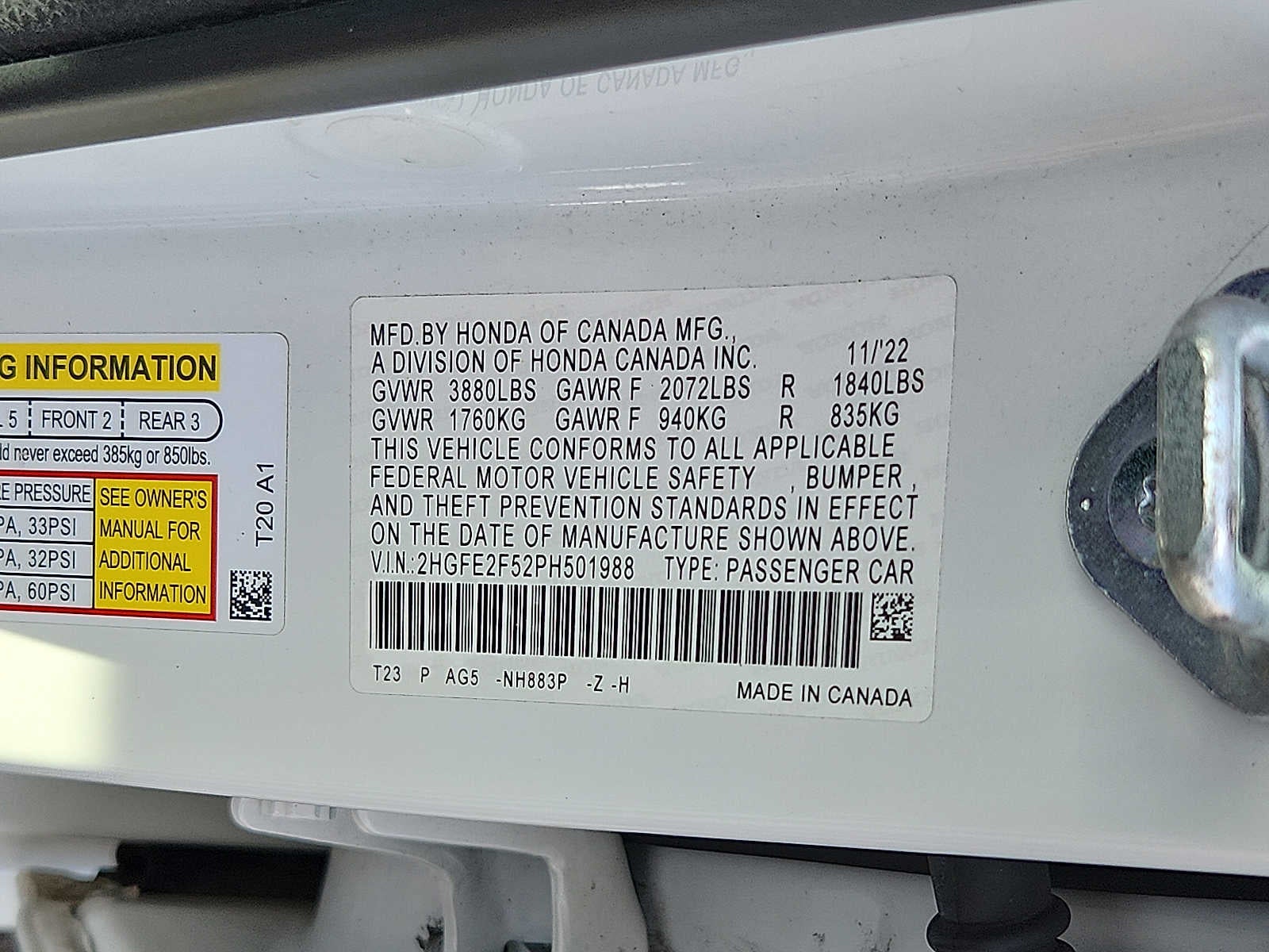 2023 Honda Civic Sport