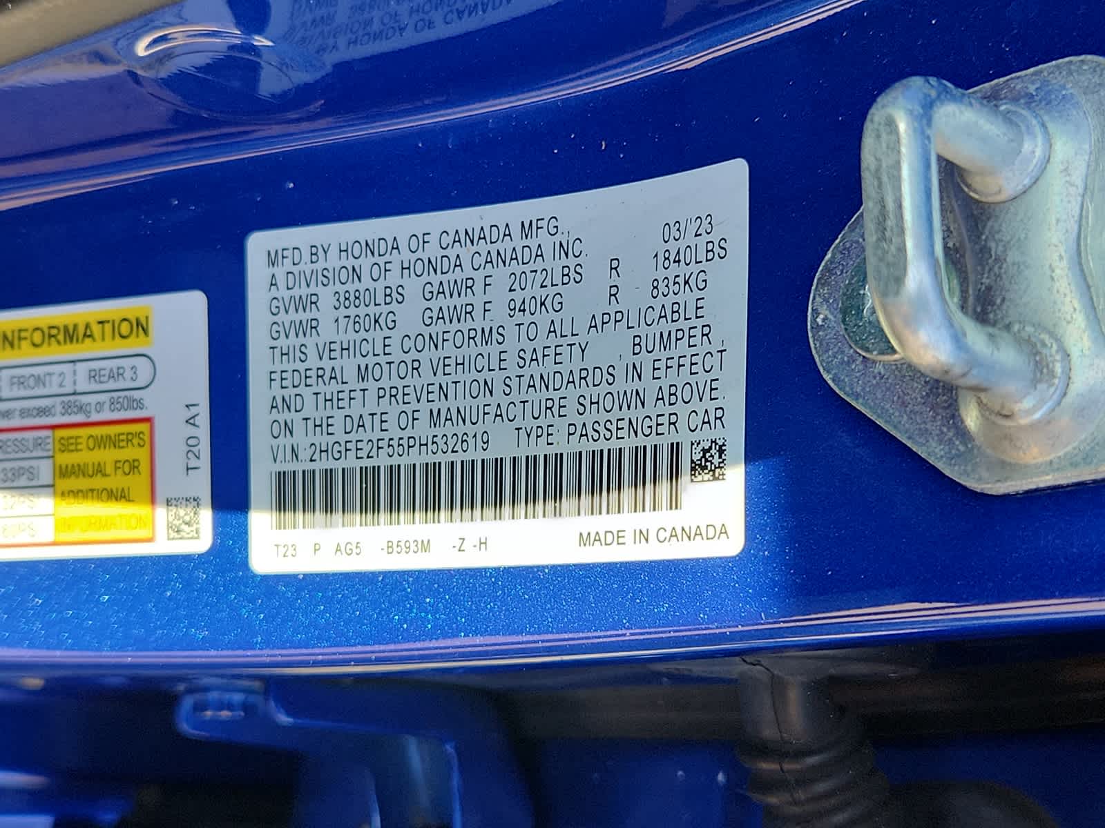 2023 Honda Civic Sport