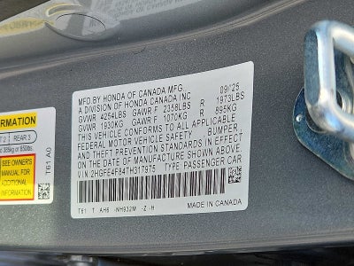 2026 Honda Civic Hybrid Sport