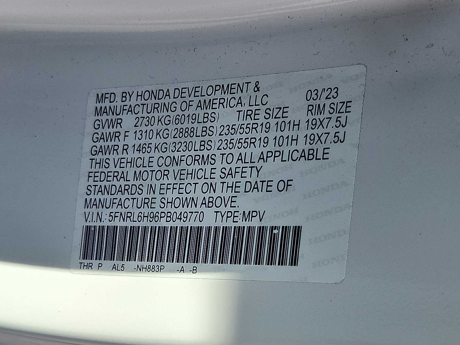 2023 Honda Odyssey Elite