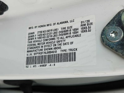 2020 Honda Ridgeline RTL-E