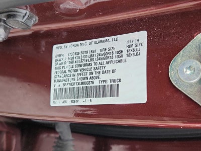 2020 Honda Ridgeline RTL-E