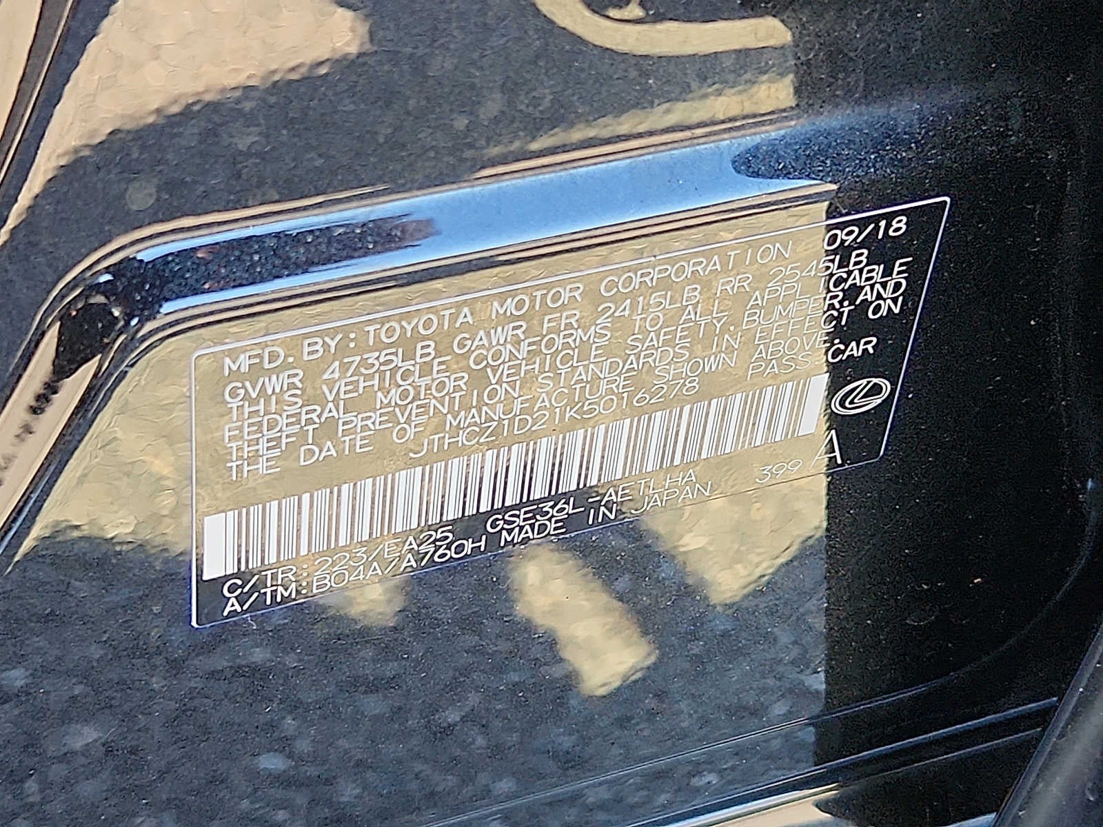 2019 Lexus IS 350 F SPORT