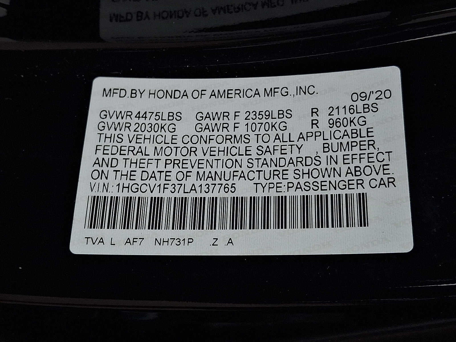 2020 Honda Accord Sport