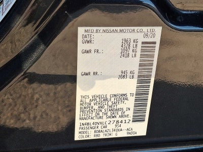 2020 Nissan Altima 2.5 SV