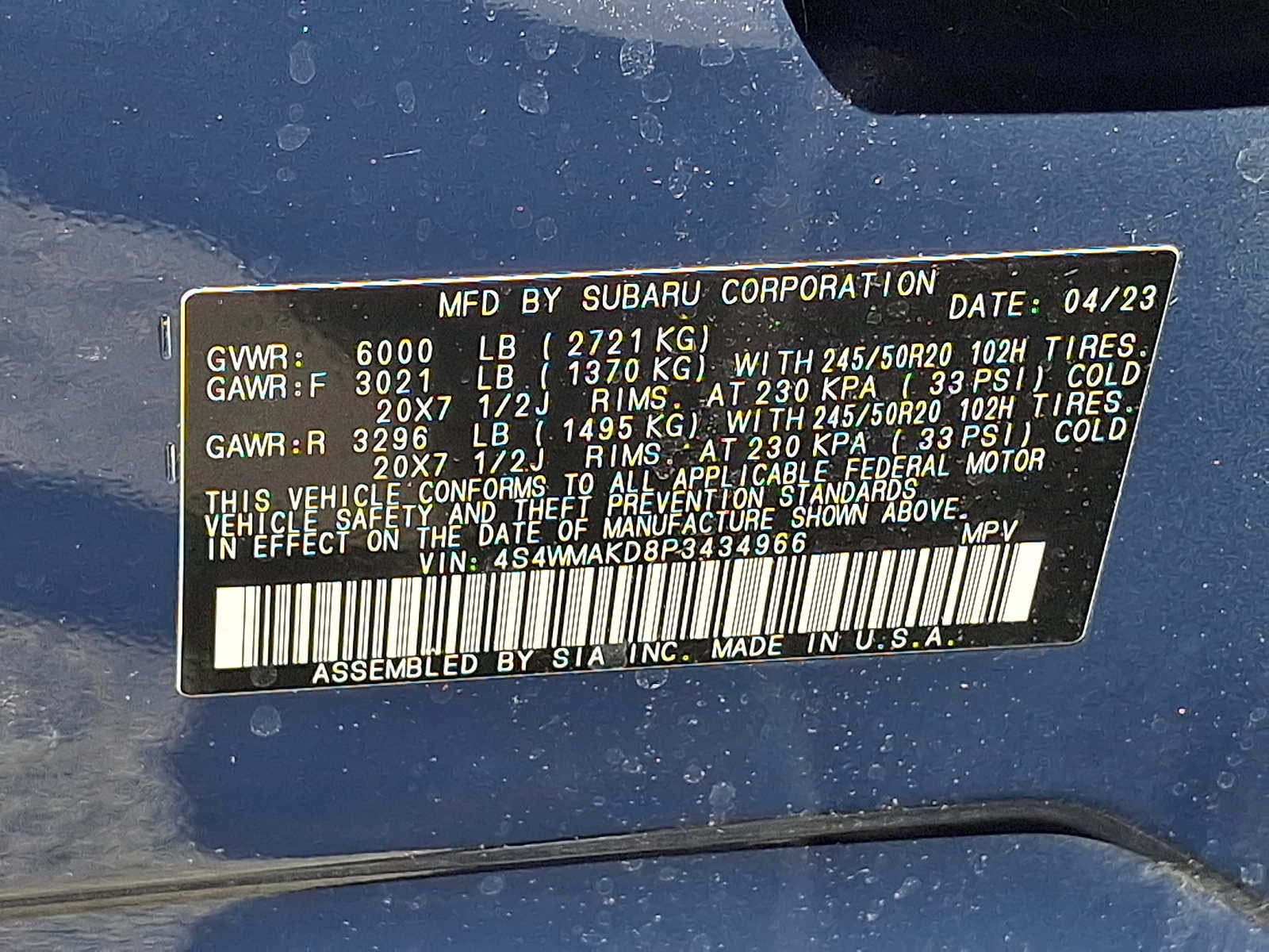 2023 Subaru Ascent Onyx Edition Limited