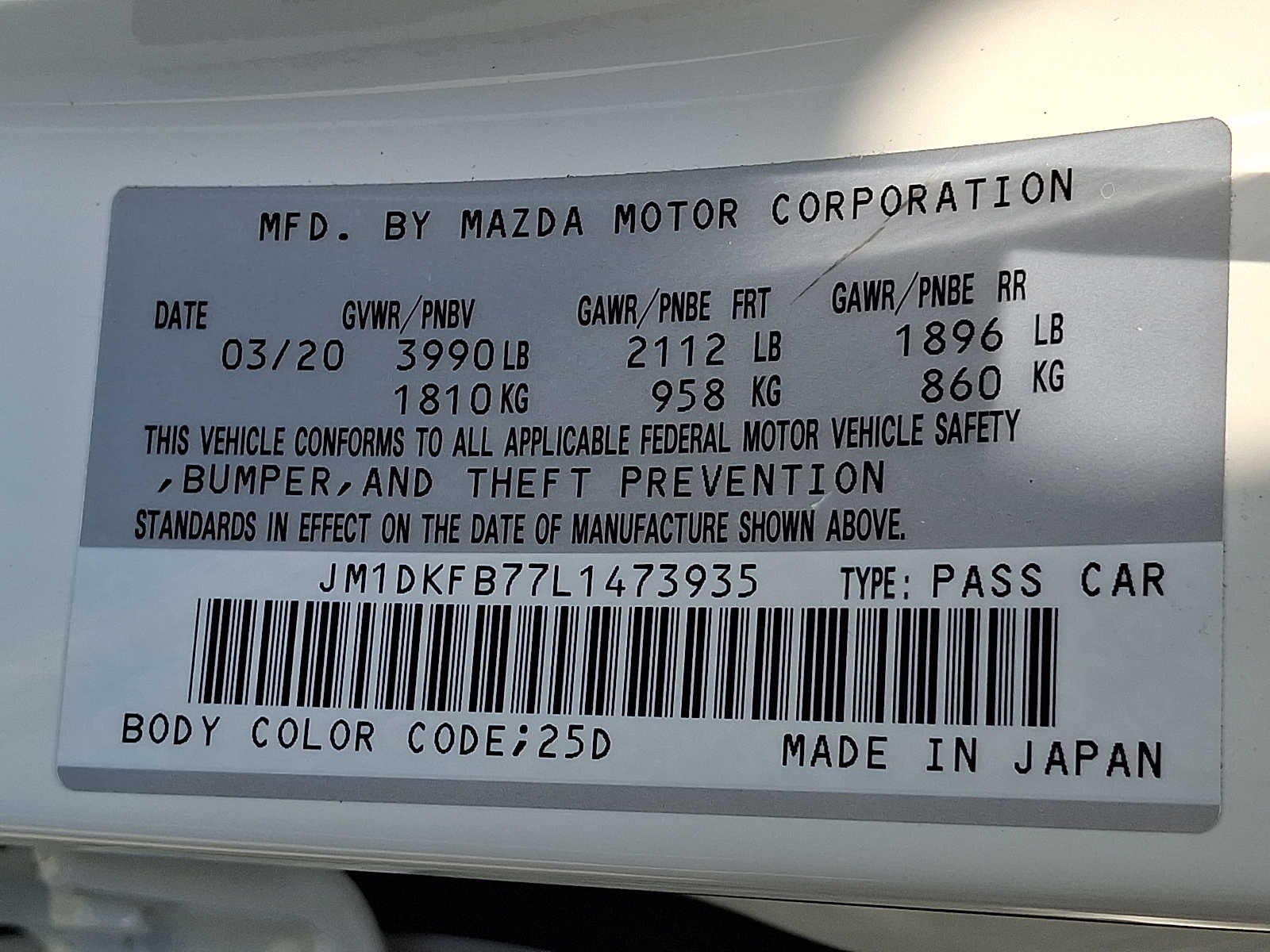 2020 Mazda Mazda CX-3 Sport
