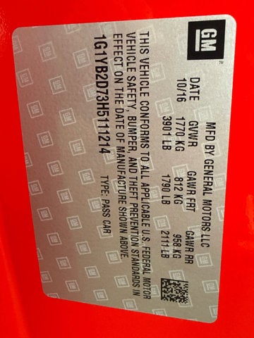 2017 Chevrolet Corvette 1LT