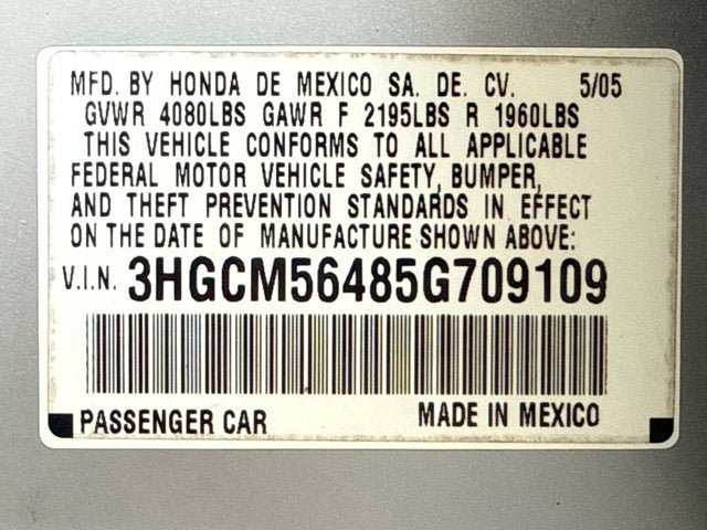 2005 Honda Accord Sdn LX