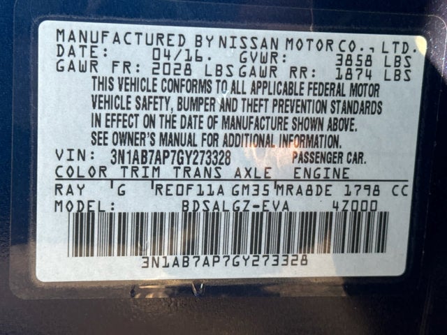 2016 Nissan Sentra SL