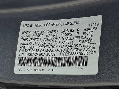 2020 Honda Accord Sport 2.0T Auto