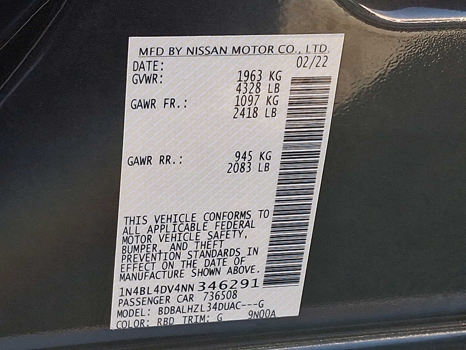 2022 Nissan Altima 2.5 SV Sedan