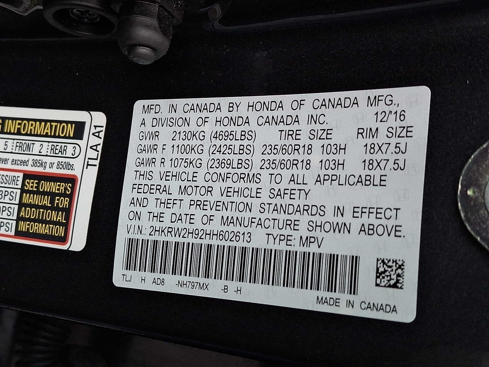 2017 Honda CR-V Touring AWD