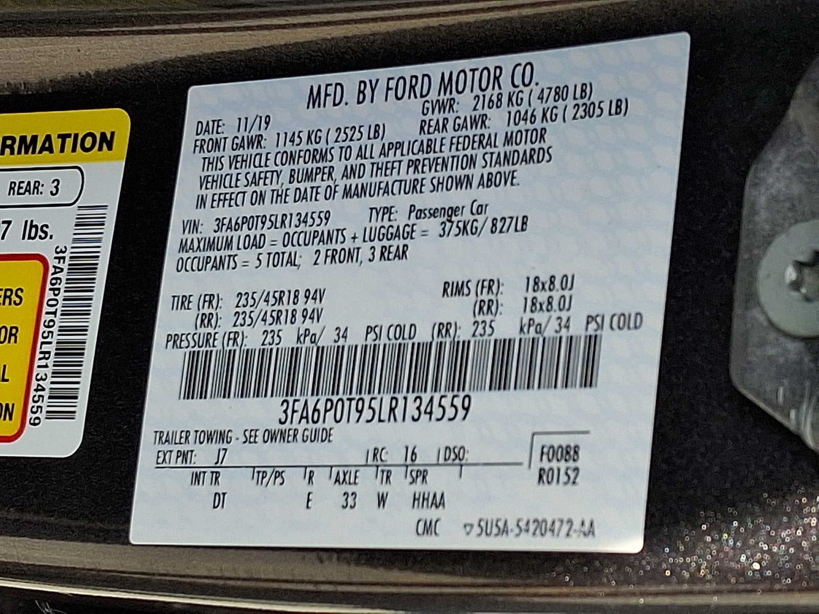 2020 Ford Fusion SE AWD