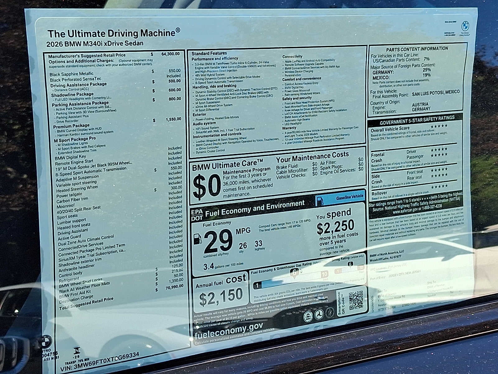 2026 BMW 3 Series M340i NA xDrive Sedan