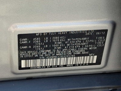 2013 Subaru Outback 4dr Wgn H4 Auto 2.5i Limited