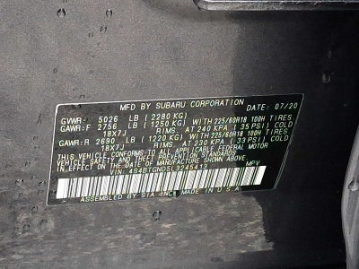 2020 Subaru Outback Limited XT CVT