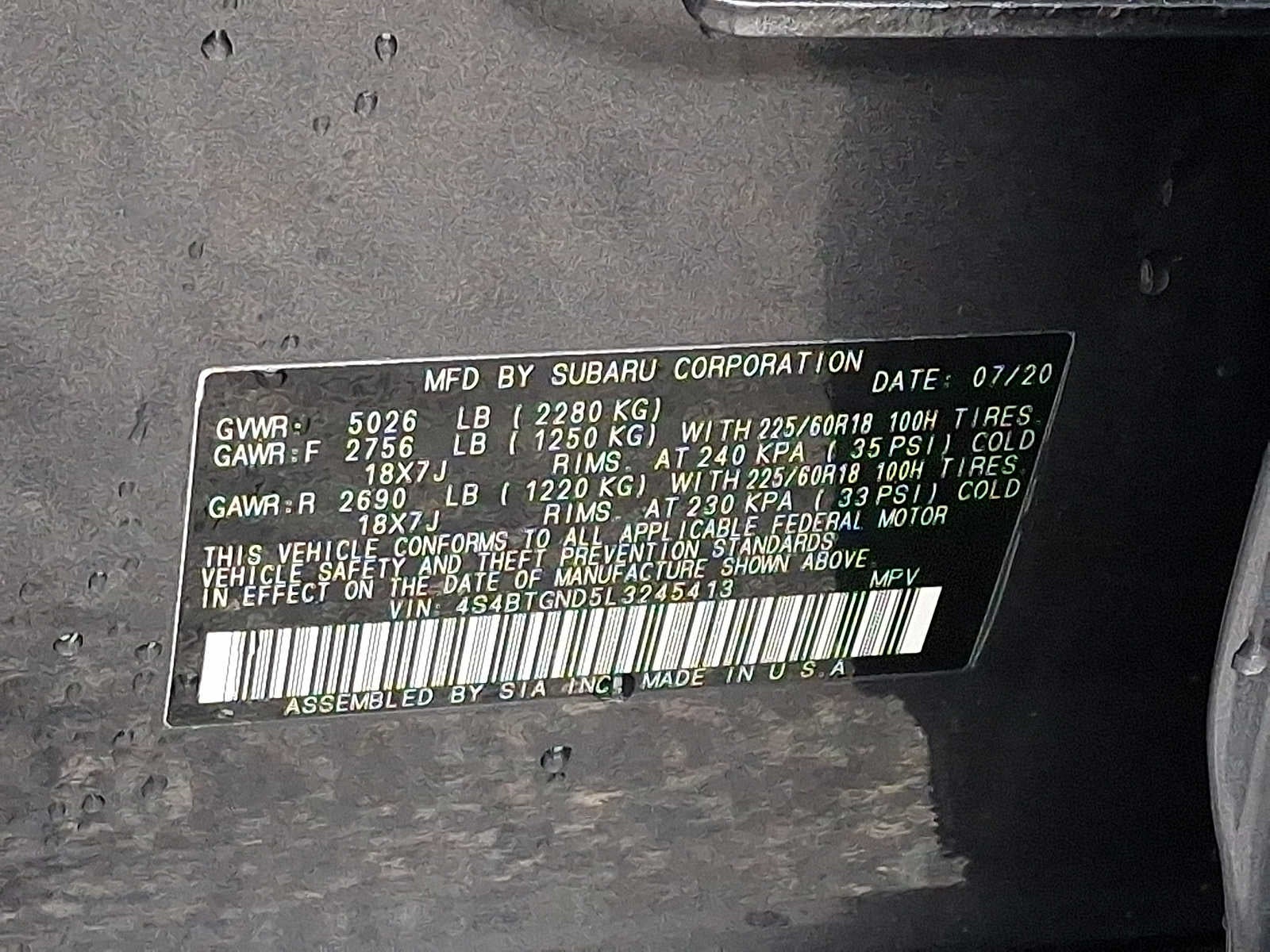 2020 Subaru Outback Limited XT CVT