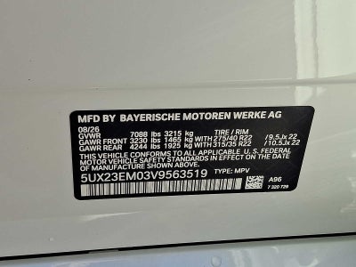 2027 BMW X7 xDrive40i Sports Activity Vehicle