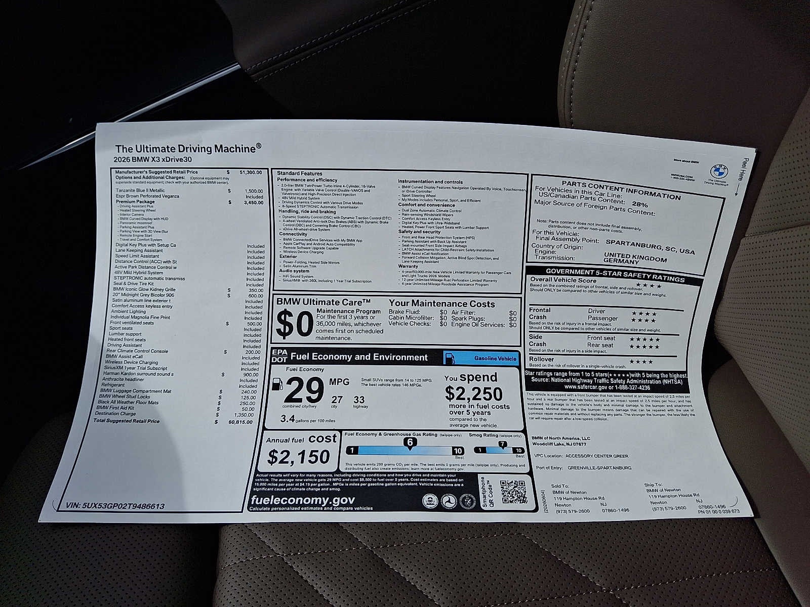 2026 BMW X3 30 xDrive Sports Activity Vehicle