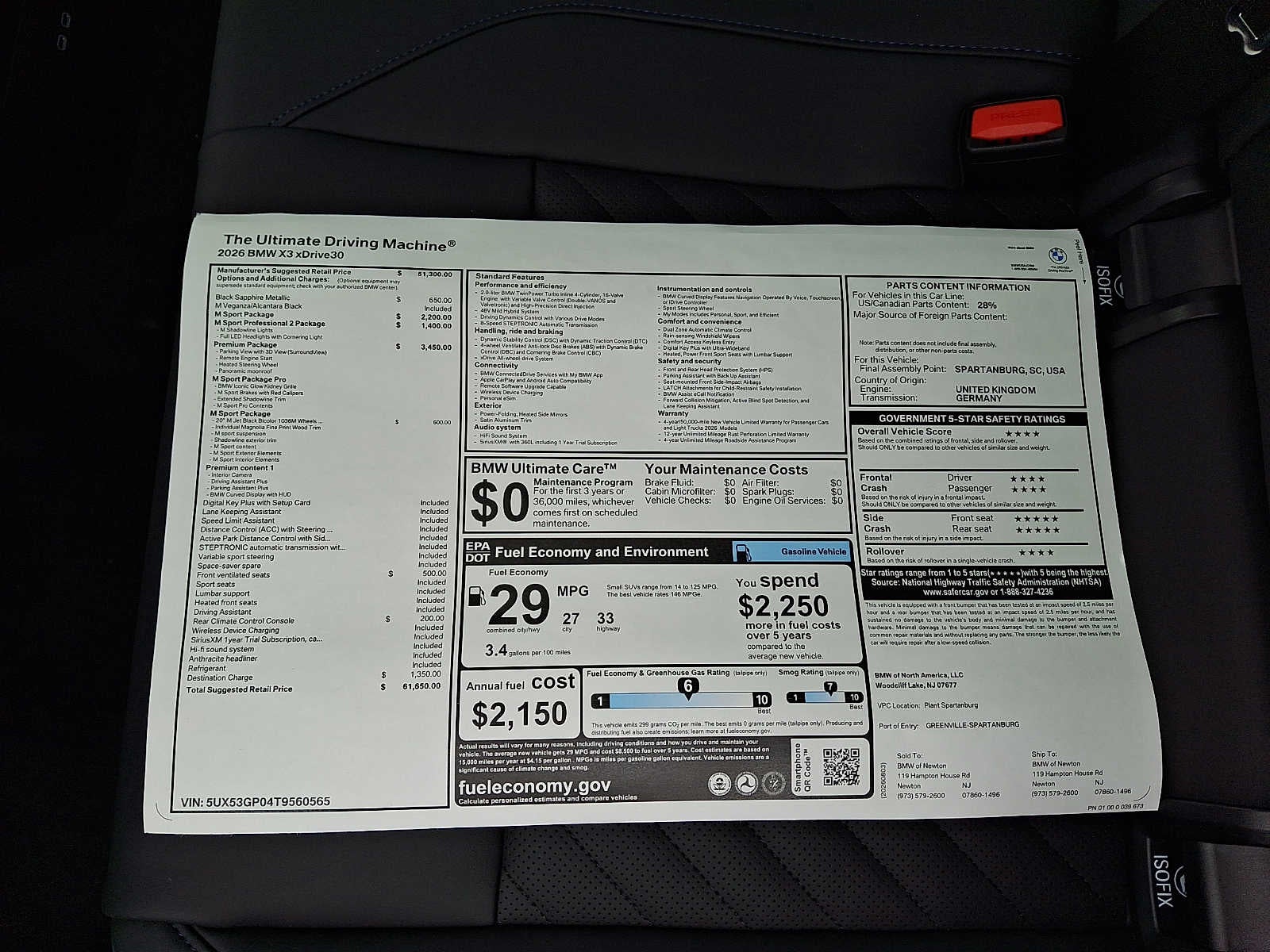 2026 BMW X3 30 xDrive Sports Activity Vehicle