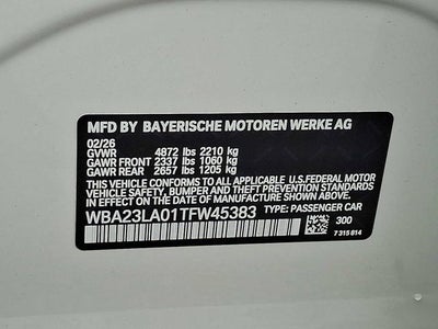 2026 BMW 3 Series 330i xDrive Sedan *Ltd Avail*