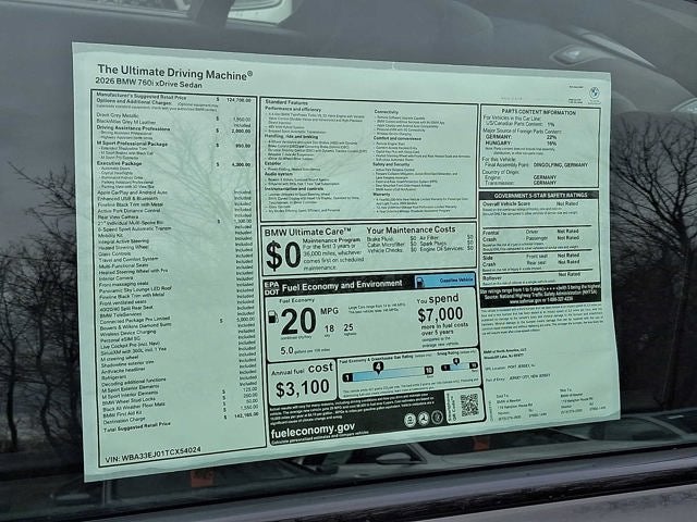2026 BMW 7 Series 760i xDrive Sedan