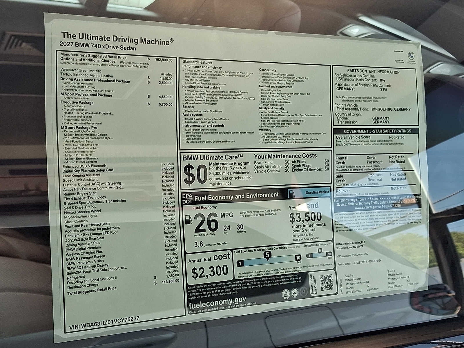 2027 BMW 7 Series 740i xDrive Sedan