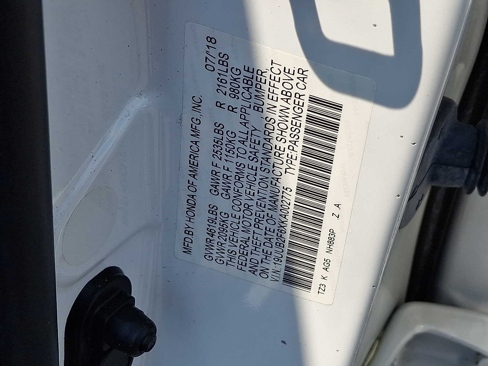 2019 Acura TLX 3.5L FWD w/A-Spec Pkg