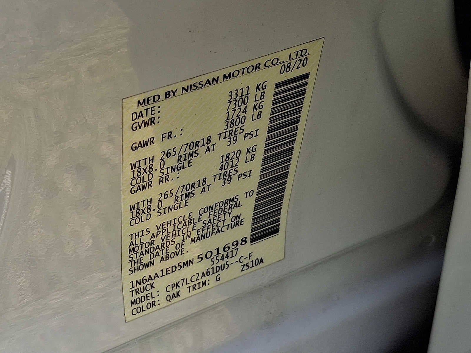 2021 Nissan Titan 4x4 Crew Cab SV