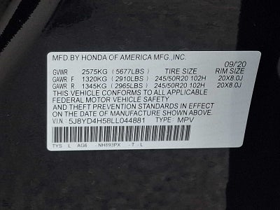 2020 Acura MDX SH-AWD 7-Passenger w/Technology Pkg